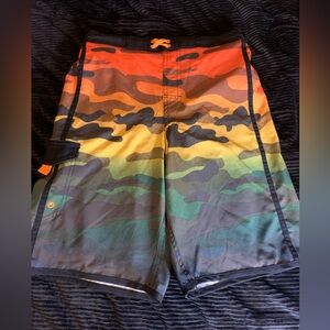 Multicolor Camouflage Board Shorts
